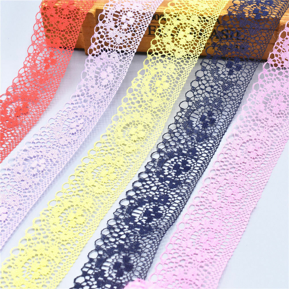 Hot！ 10 Yards Lace Ribbon 40mm Lace Trim Diy Embroidered For Sewing Decoration