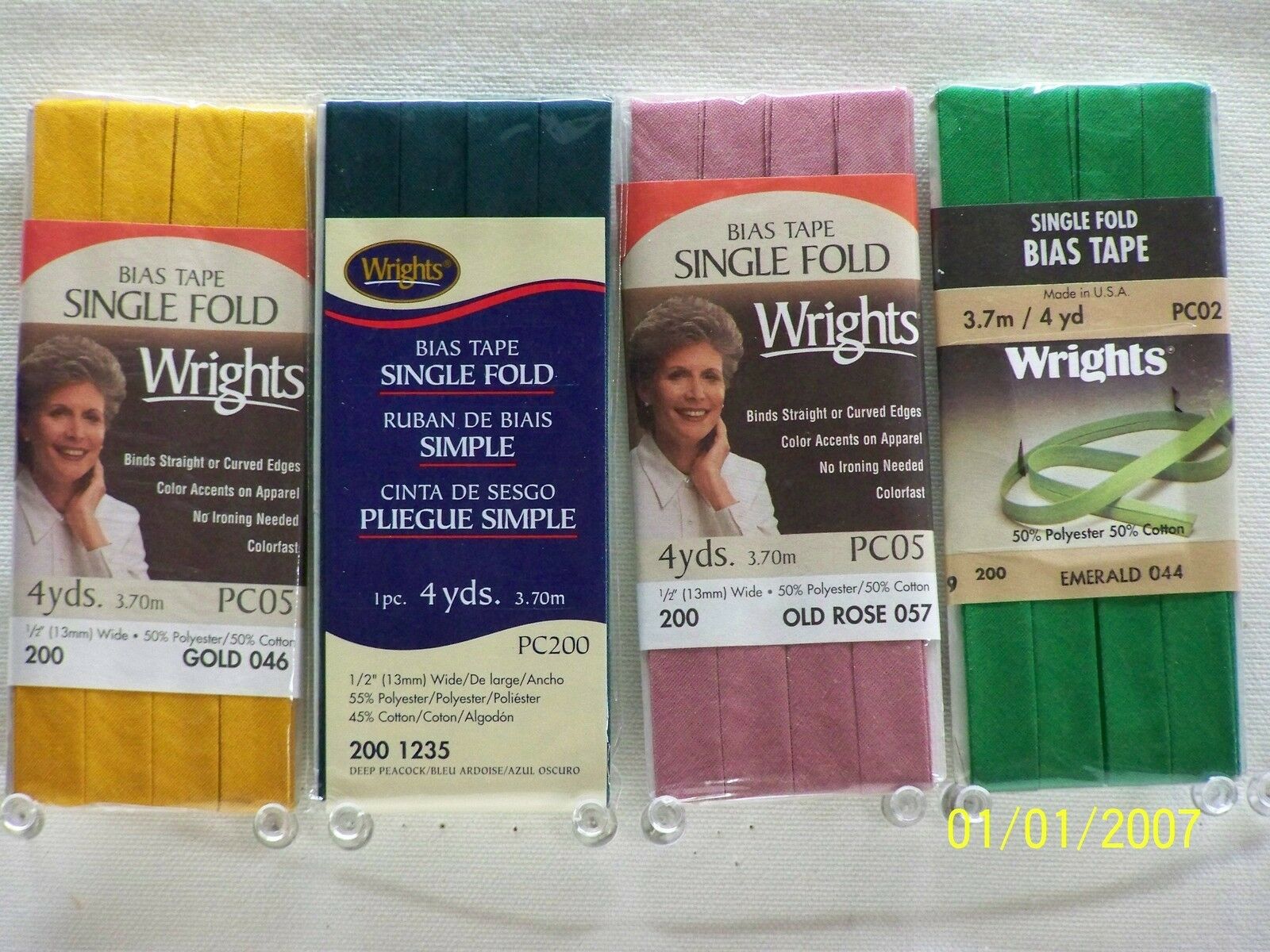 Wrights / C&c Bias Tape Single Fold-1/2" W X 4 Yds 104 Great Colors To Choose!!!