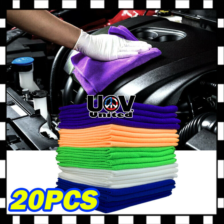 20pc Pack Microfiber Cleaning Cloth Towel No-scratch Rag Car Polishing Detailing