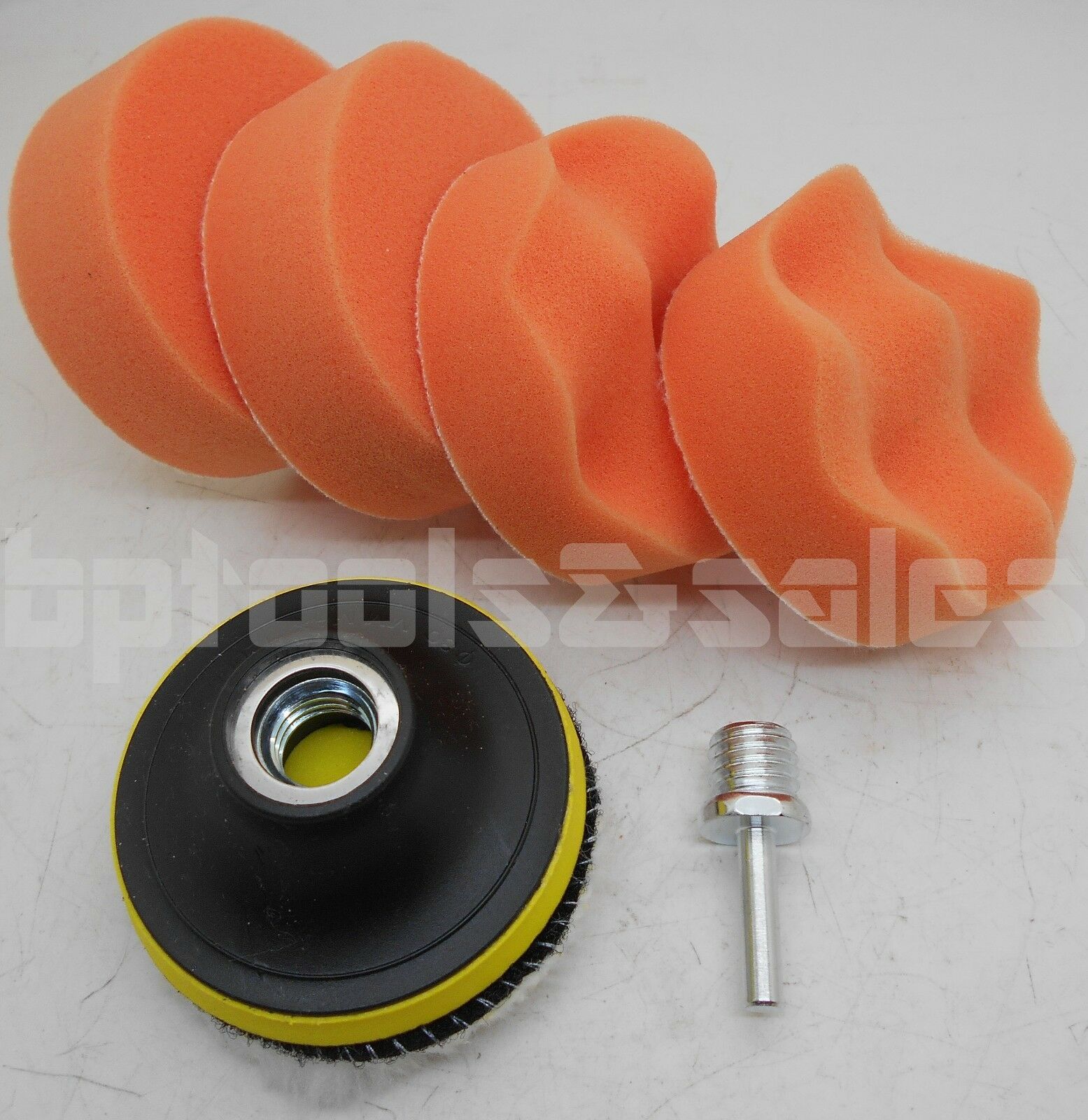 7 Pc 3" Polishing Sponge Pad 1/4" Drill Adapter Kit For Car Auto Polisher Buffer